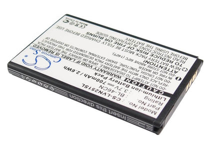 3.7V, 700mAh, Li-ion Battery fits Lg, A340, Cosmos 2, 2.59Wh