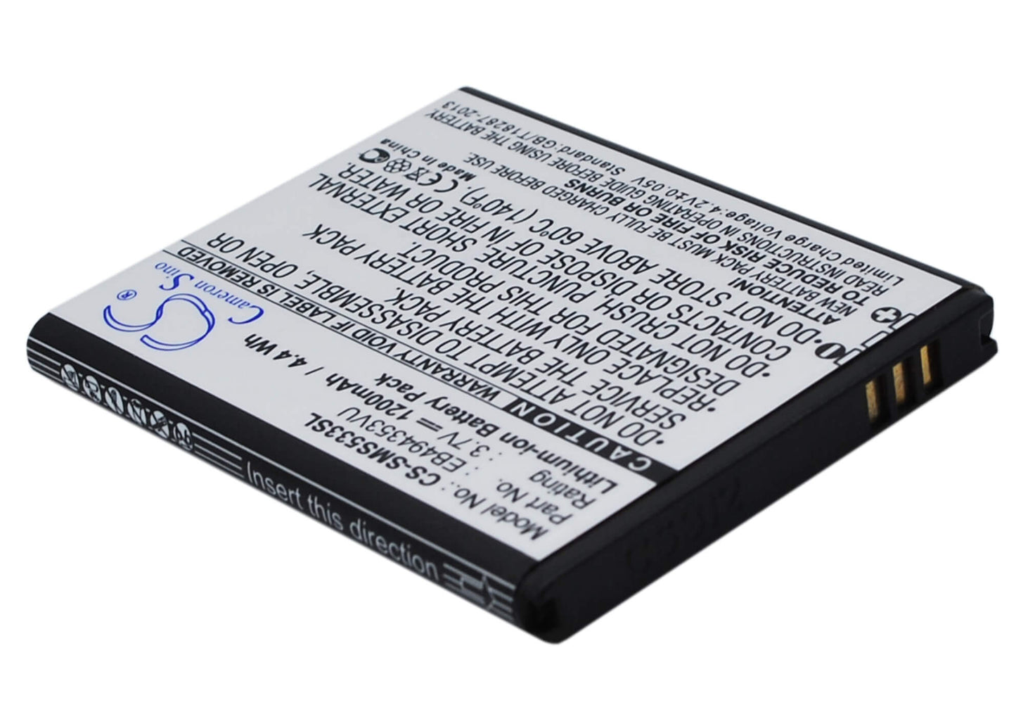 3.7V, 1200mAh, Li-ion Battery fits Samsung, Dart, Doubletime, 4.44Wh