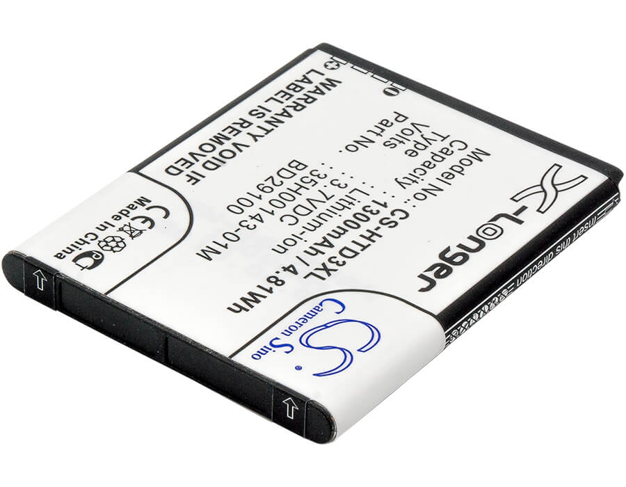 3.7V, 1300mAh, Li-ion Battery fits Htc, Explorer, Hd3, 4.81Wh