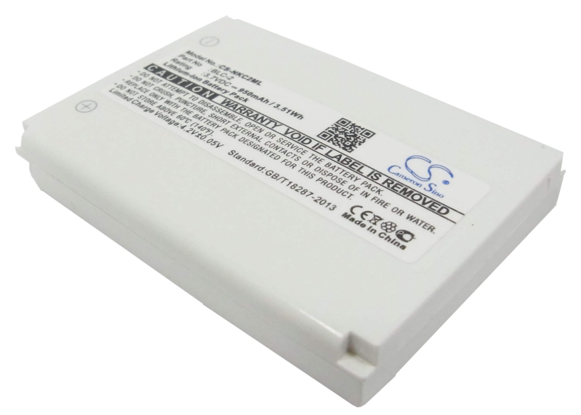 3.7V, 950mAh, Li-ion Battery fits Nokia, 1220, 1221, 3.515Wh