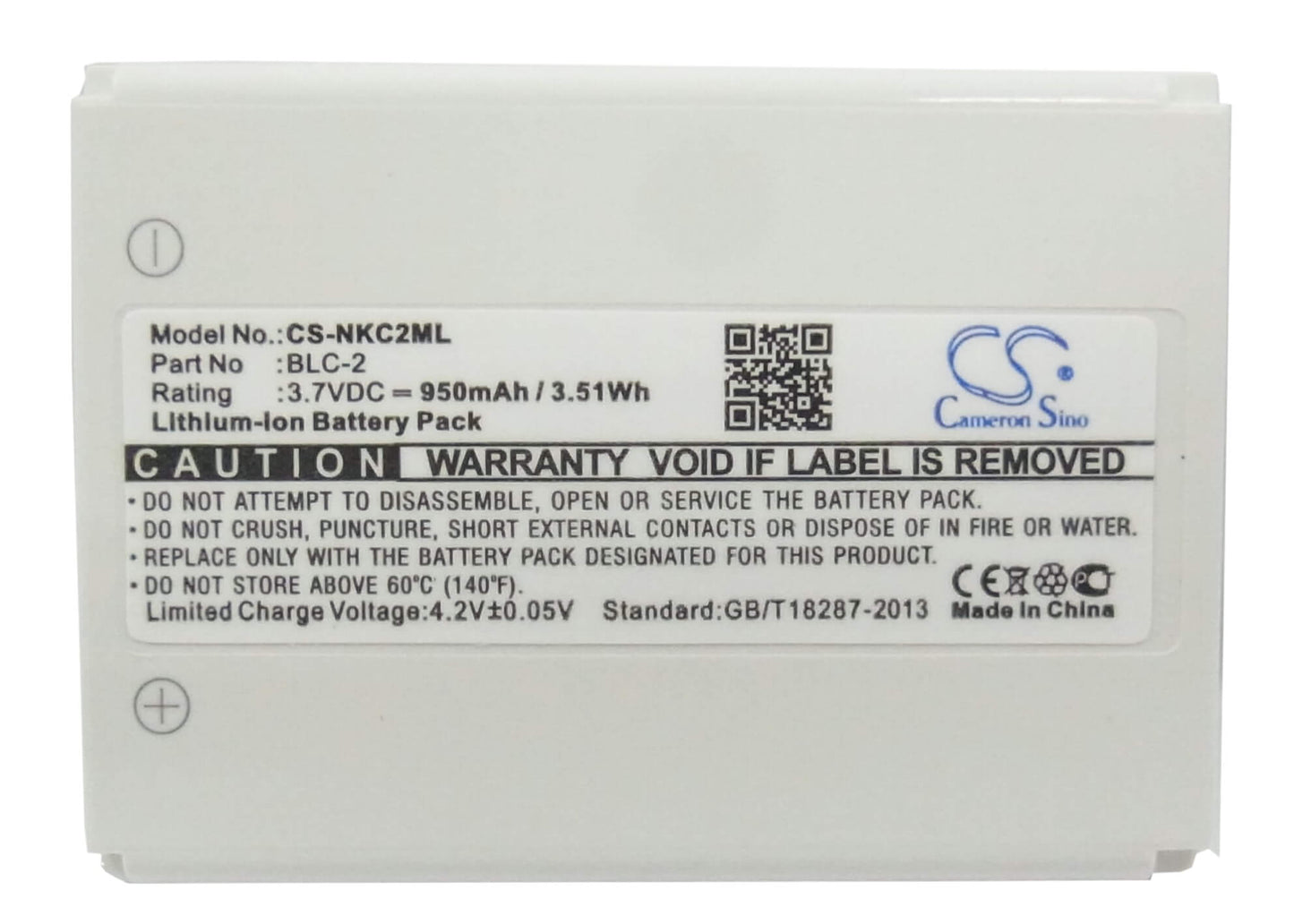 3.7V, 950mAh, Li-ion Battery fits Nokia, 1220, 1221, 3.515Wh