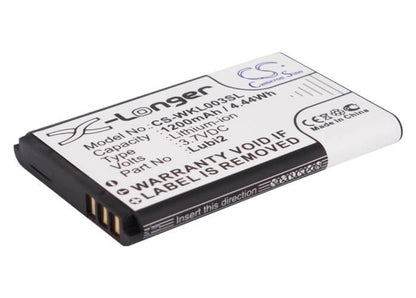 3.7V, 1200mAh, Li-ion Battery fits Wiko, Lubi, Lubi 2, 4.44Wh
