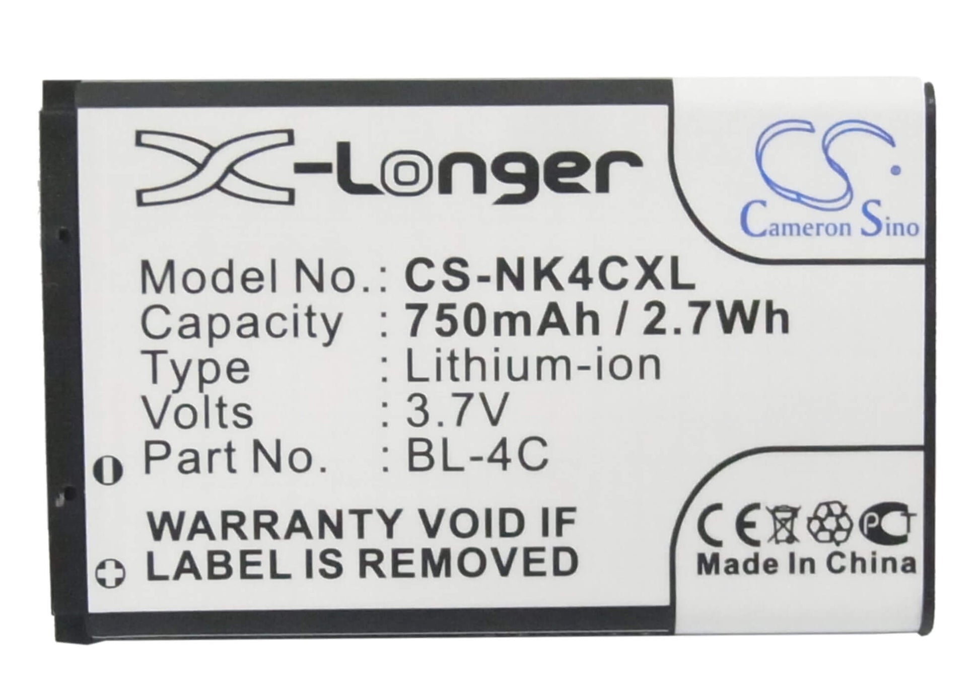Mobile, Smartphone 3.7V, 750mAh, Li-ion Battery fits Bbk, I267, I508, 2.775Wh
