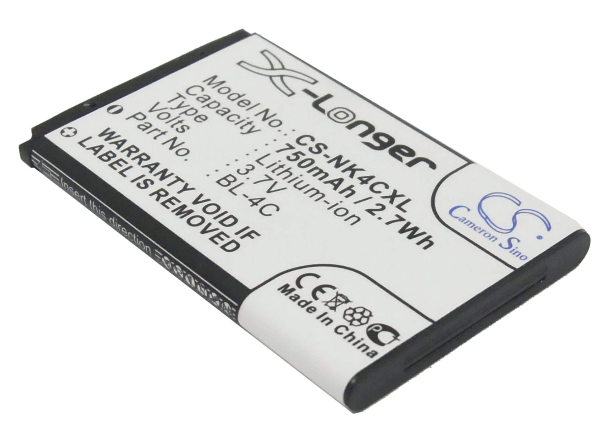 Mobile, Smartphone 3.7V, 750mAh, Li-ion Battery fits Blu, Charleston, Click, 2.775Wh