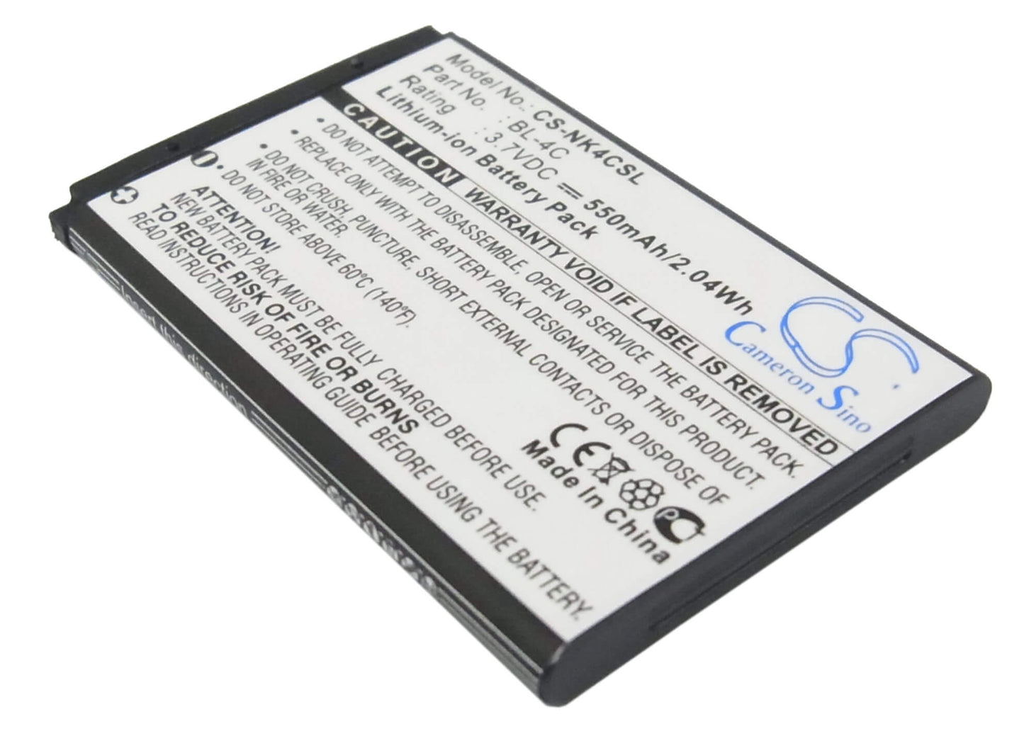 Mobile, Smartphone 3.7V, 550mAh, Li-ion Battery fits Manta, Ms1701, Tel2405, 2.035Wh