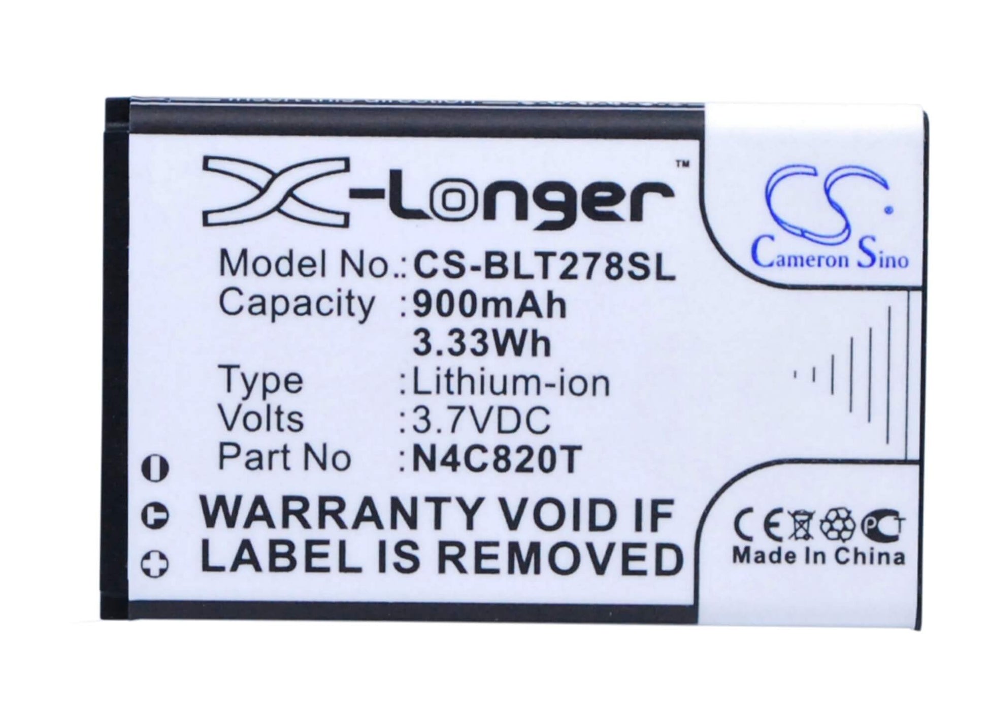 3.7V, 900mAh, Li-ion Battery fits Blu, Aria, Jenny Ii, 3.33Wh