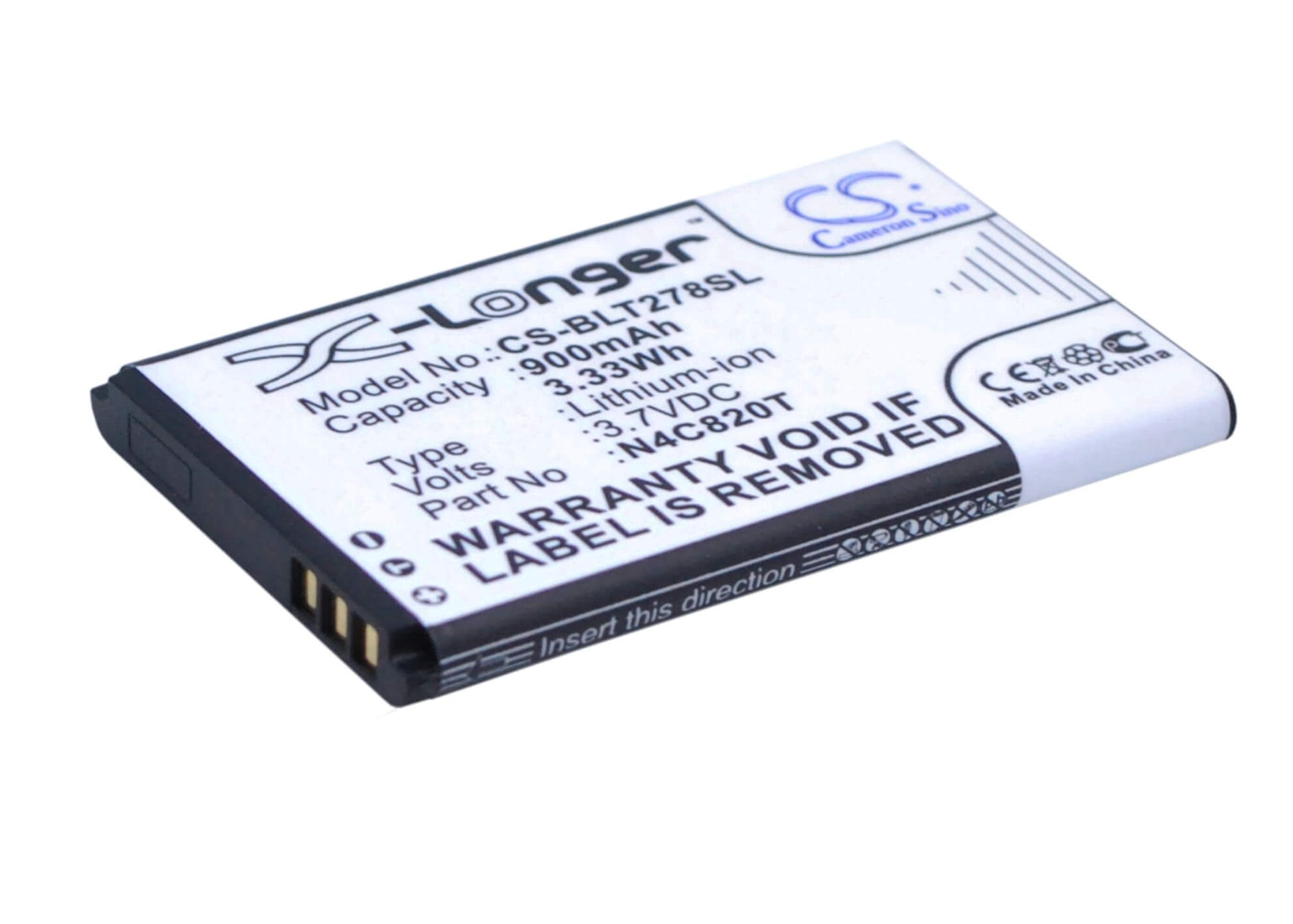3.7V, 900mAh, Li-ion Battery fits Blu, Aria, Jenny Ii, 3.33Wh