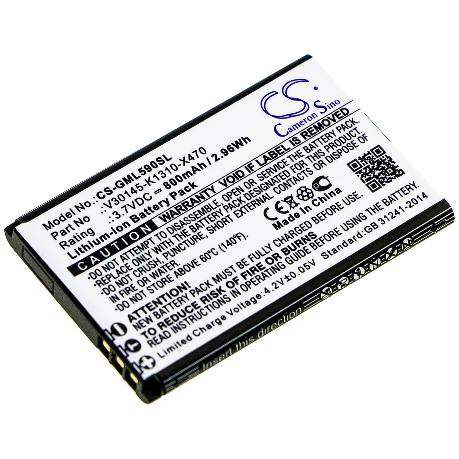 3.7V, 800mAh, Li-ion Battery fits Gigaset, Gl590, 2.96Wh
