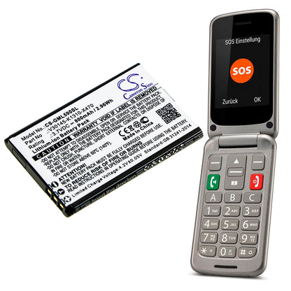 3.7V, 800mAh, Li-ion Battery fits Gigaset, Gl590, 2.96Wh