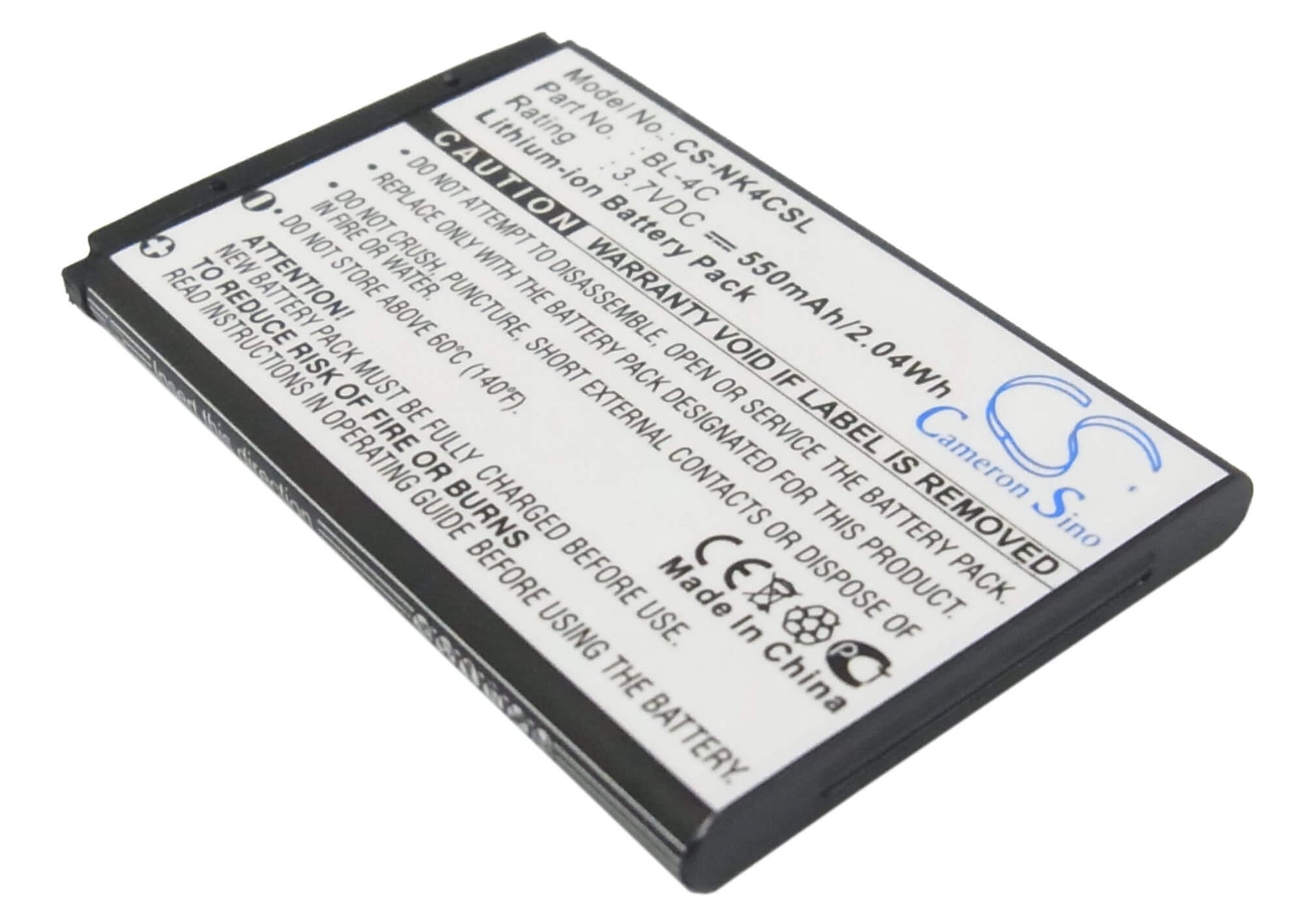 Mobile, Smartphone 3.7V, 550mAh, Li-ion Battery fits Rollei, Compactline 83, 2.035Wh