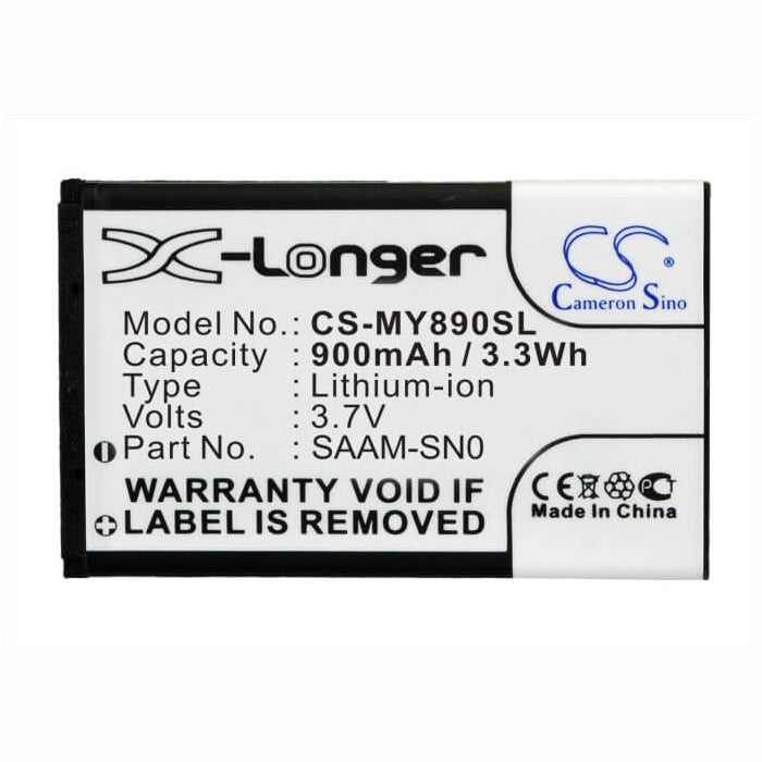 Mobile, Smartphone 3.7V, 900mAh, Li-ion Battery fits Zio, Dual D1, Lupus L1, 3.33Wh