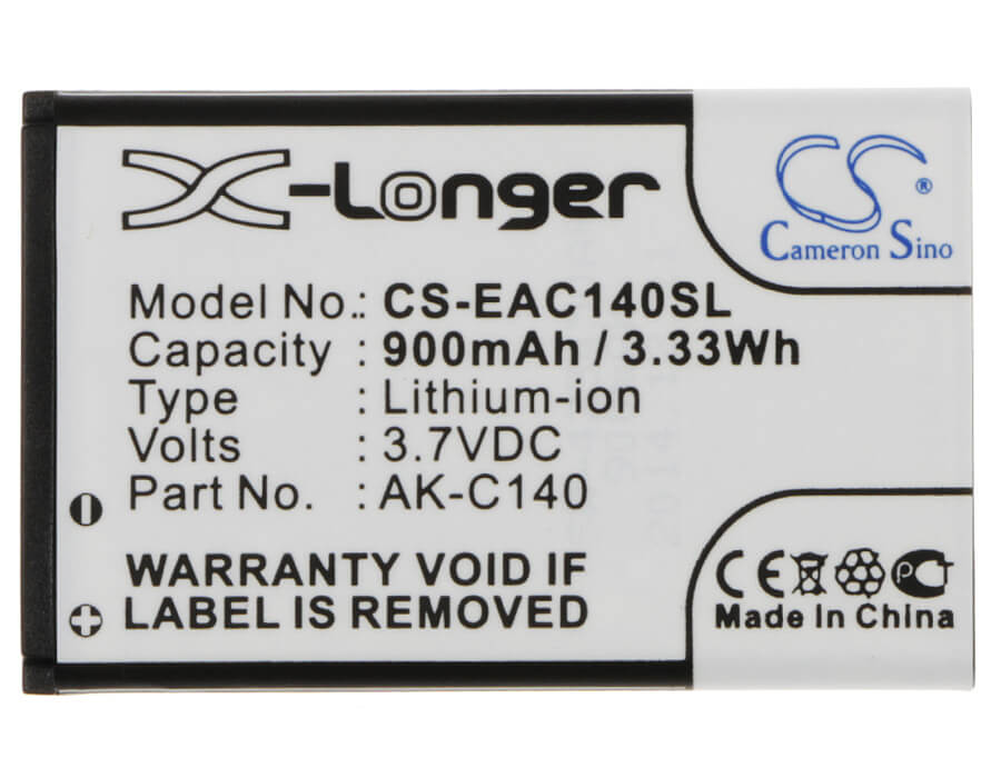 CS-EAC140SL, Mobile, Smartphone 3.7V, 900mAh, Li-ion Battery fits Vex, Iq Controller, 3.33Wh