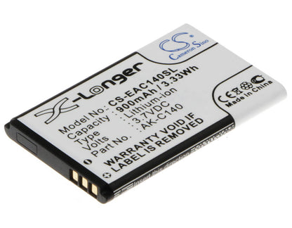 3.7V, 900mAh, Li-ion Battery fits Easyfone, Prime A1, Prime A2, 3.33Wh
