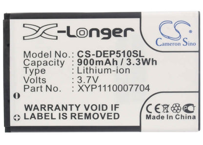 3.7V, 900mAh, Li-ion Battery fits Tiptel, 6021, 6050, 3.33Wh