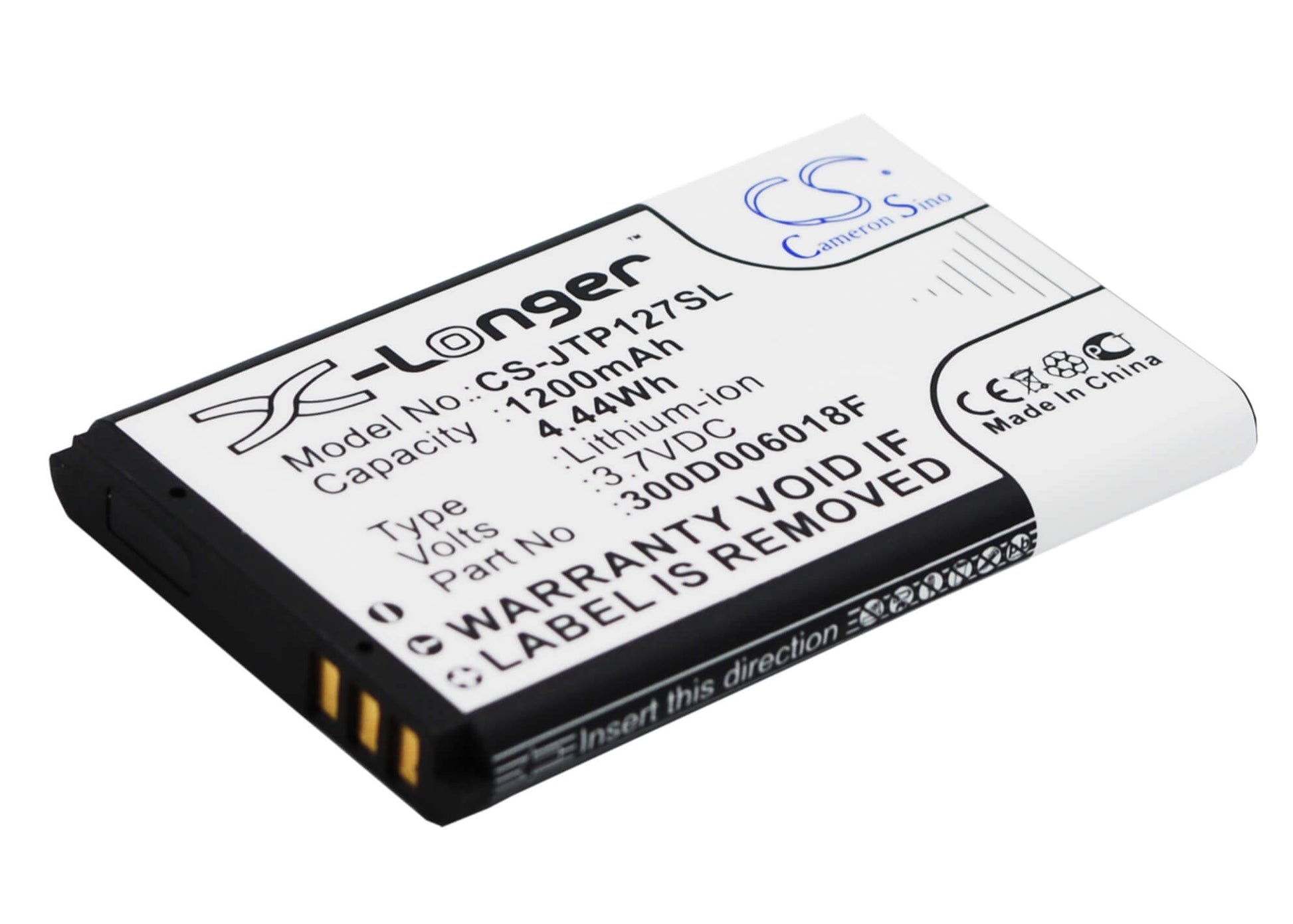 3.7V, 1200mAh, Li-ion Battery fits Blu, Diva, Diva Flex 2.4, 4.44Wh