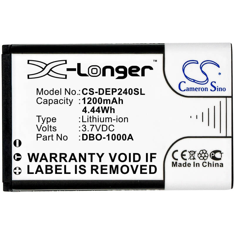 3.7V, 1200mAh, Li-ion Battery fits Doro, 1370, 1372, 4.44Wh