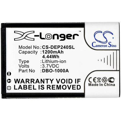 3.7V, 1200mAh, Li-ion Battery fits Doro, 1370, 1372, 4.44Wh