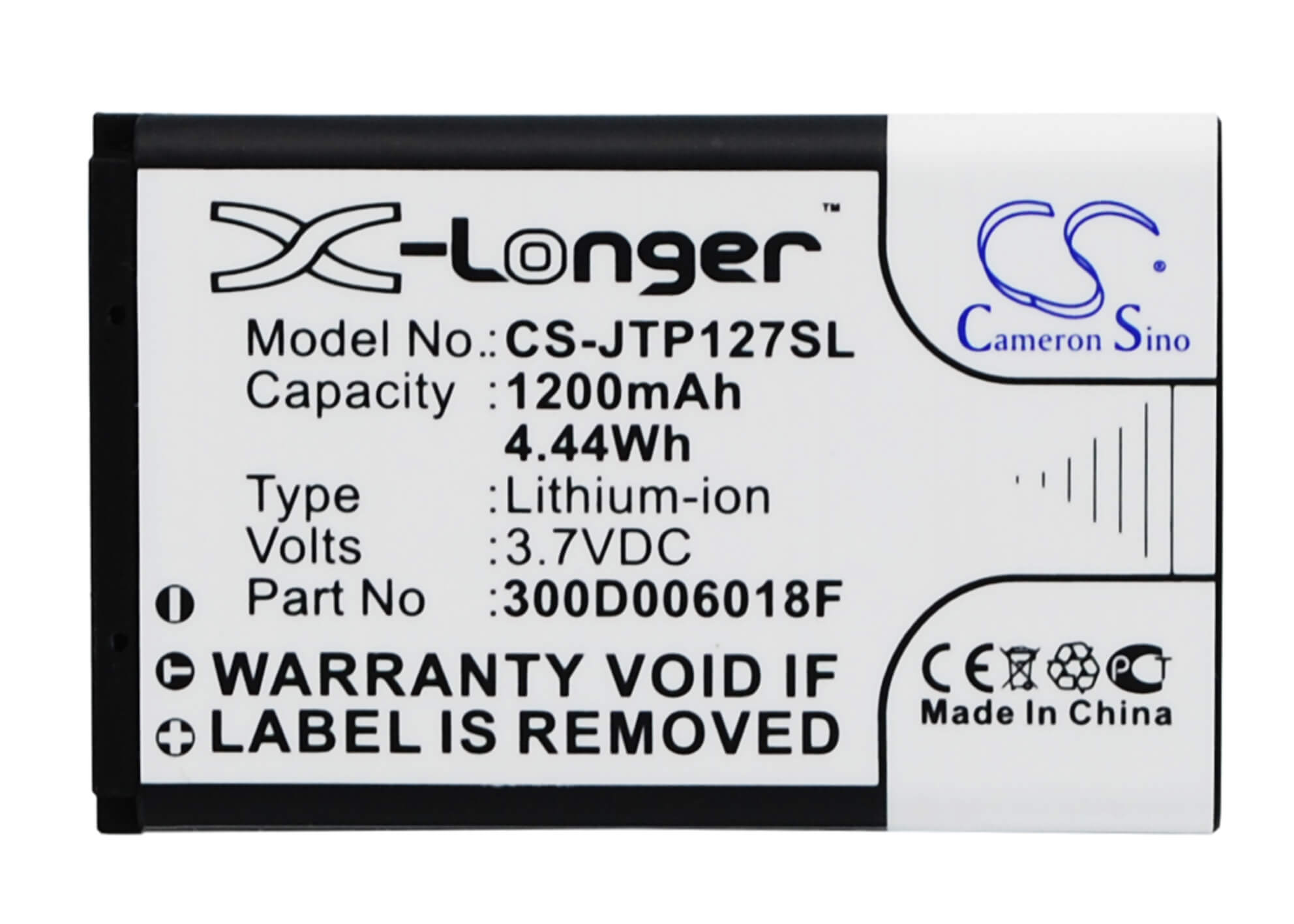 3.7V, 1200mAh, Li-ion Battery fits Caliber, Dab+fm Receiver Hpg 316d, 4.44Wh