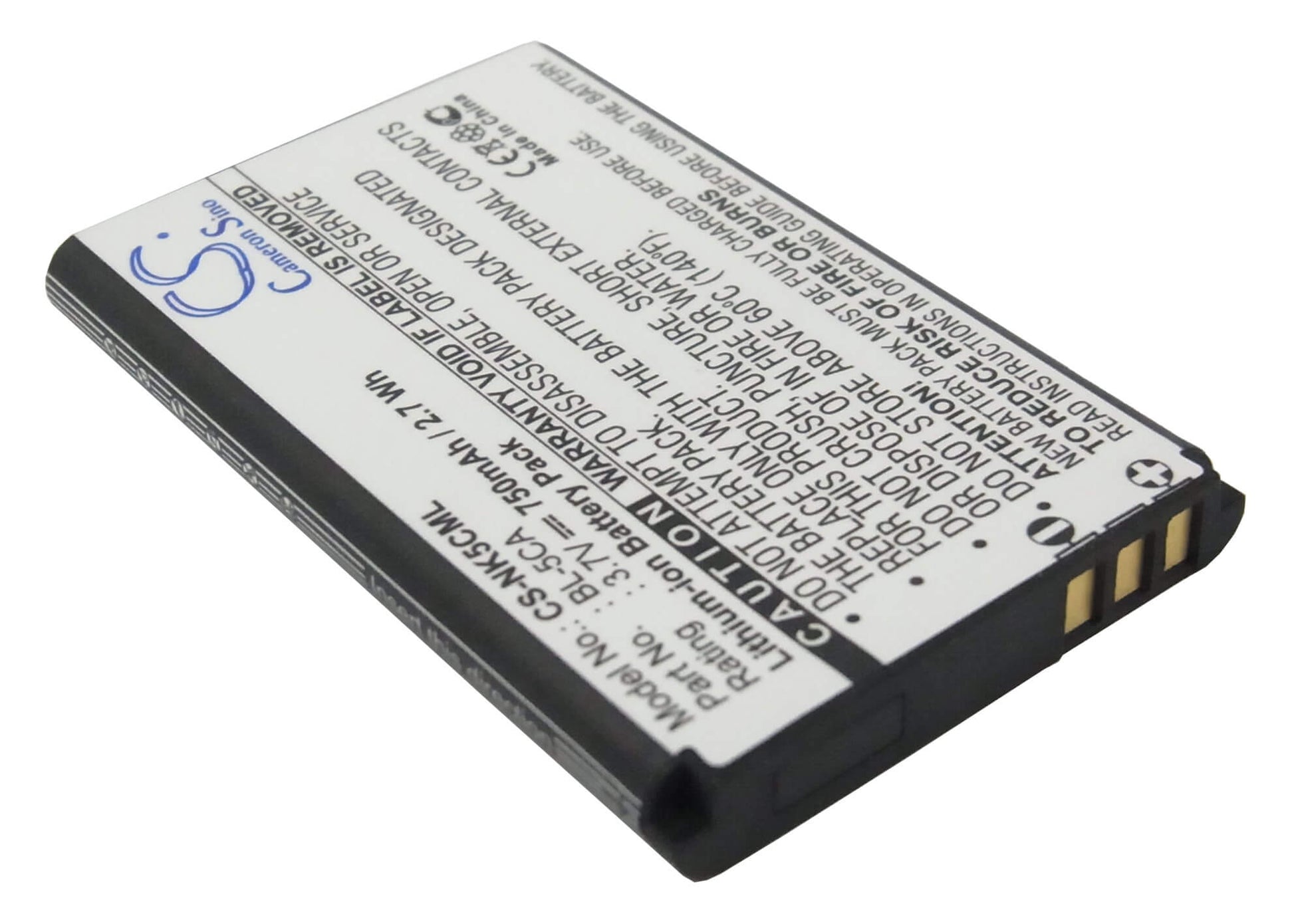 Mobile, Smartphone 3.7V, 750mAh, Li-ion Battery fits Soundmaster, Tr150ws, 2.775Wh