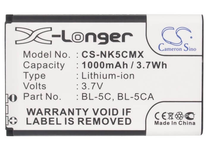 Mobile, Smartphone 3.7V, 1000mAh, Li-ion Battery fits Cect, V10, 3.7Wh