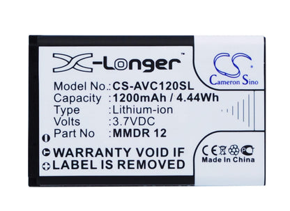 3.7V, 1200mAh, Li-ion Battery fits Emporia, Telme C120, Telme C121, 4.44Wh