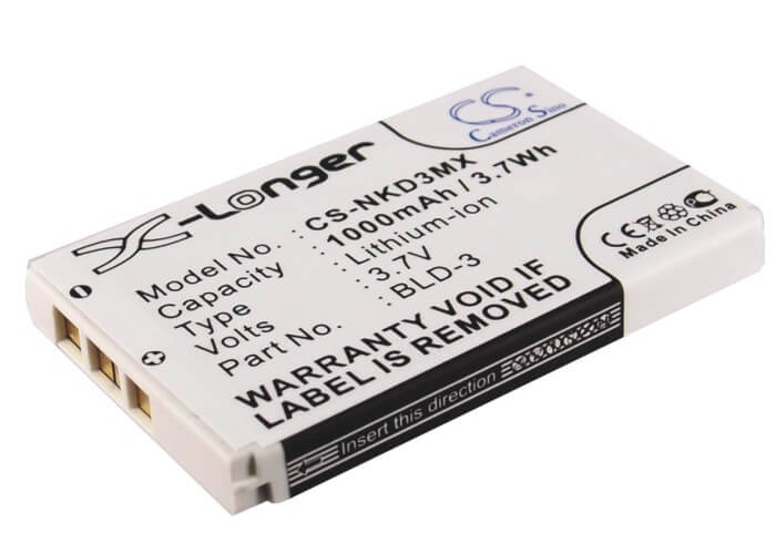 3.7V, 1000mAh, Li-ion Battery fits Nokia, 2100, 3200, 3.7Wh