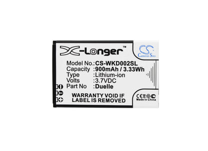3.7V, 900mAh, Li-ion Battery fits Wiko, Duelle, 3.33Wh