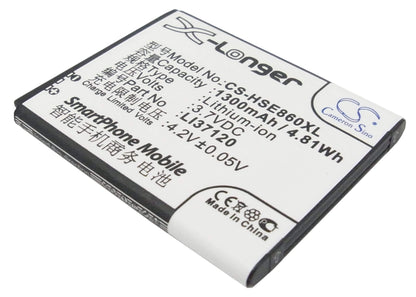 3.7V, 1300mAh, Li-ion Battery fits Hisense, E830, E860, 4.81Wh