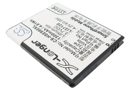 3.7V, 1300mAh, Li-ion Battery fits Hisense, E830, E860, 4.81Wh