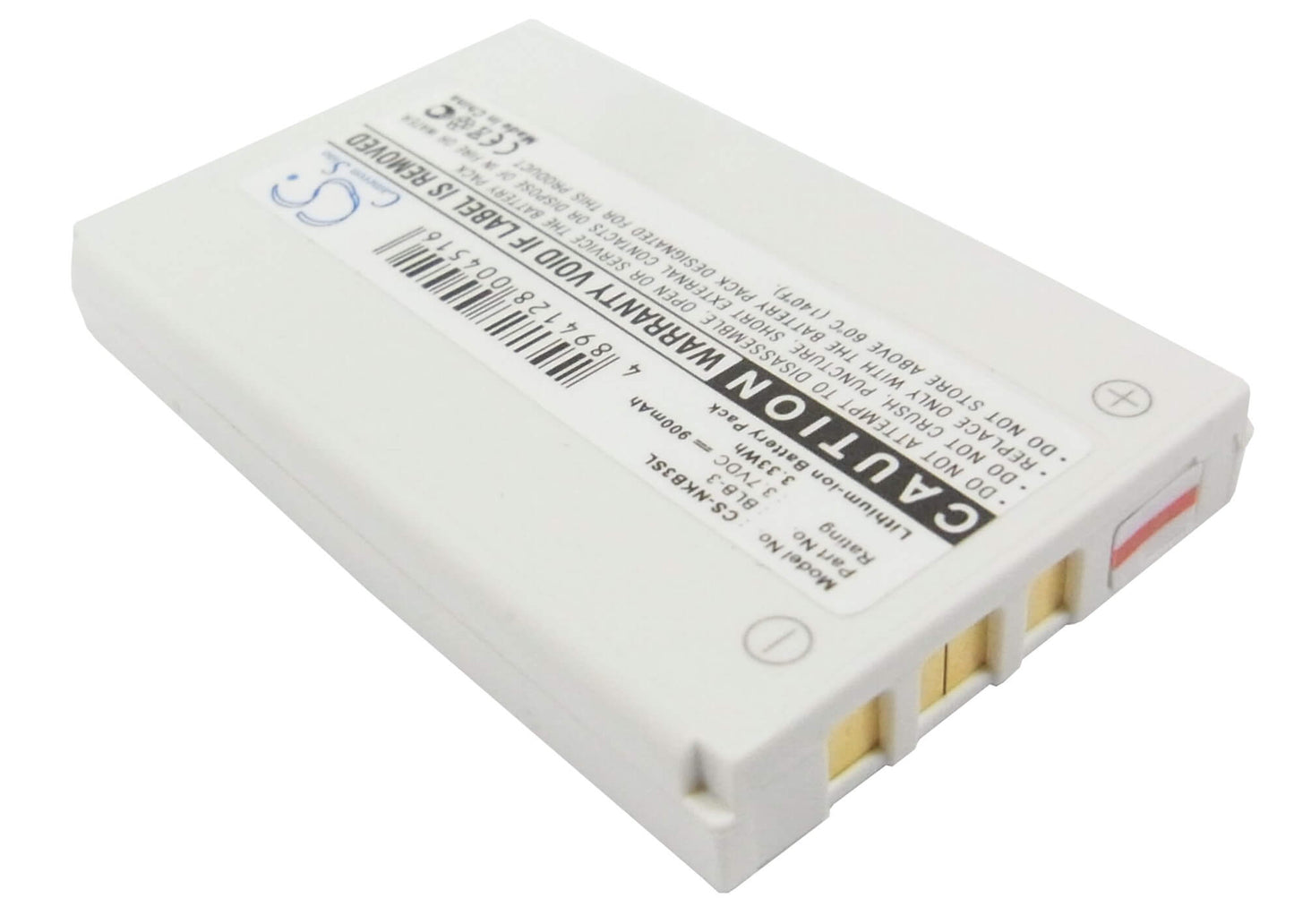 3.7V, 900mAh, Li-ion Battery fits Nokia, 6340, 6340i, 3.33Wh