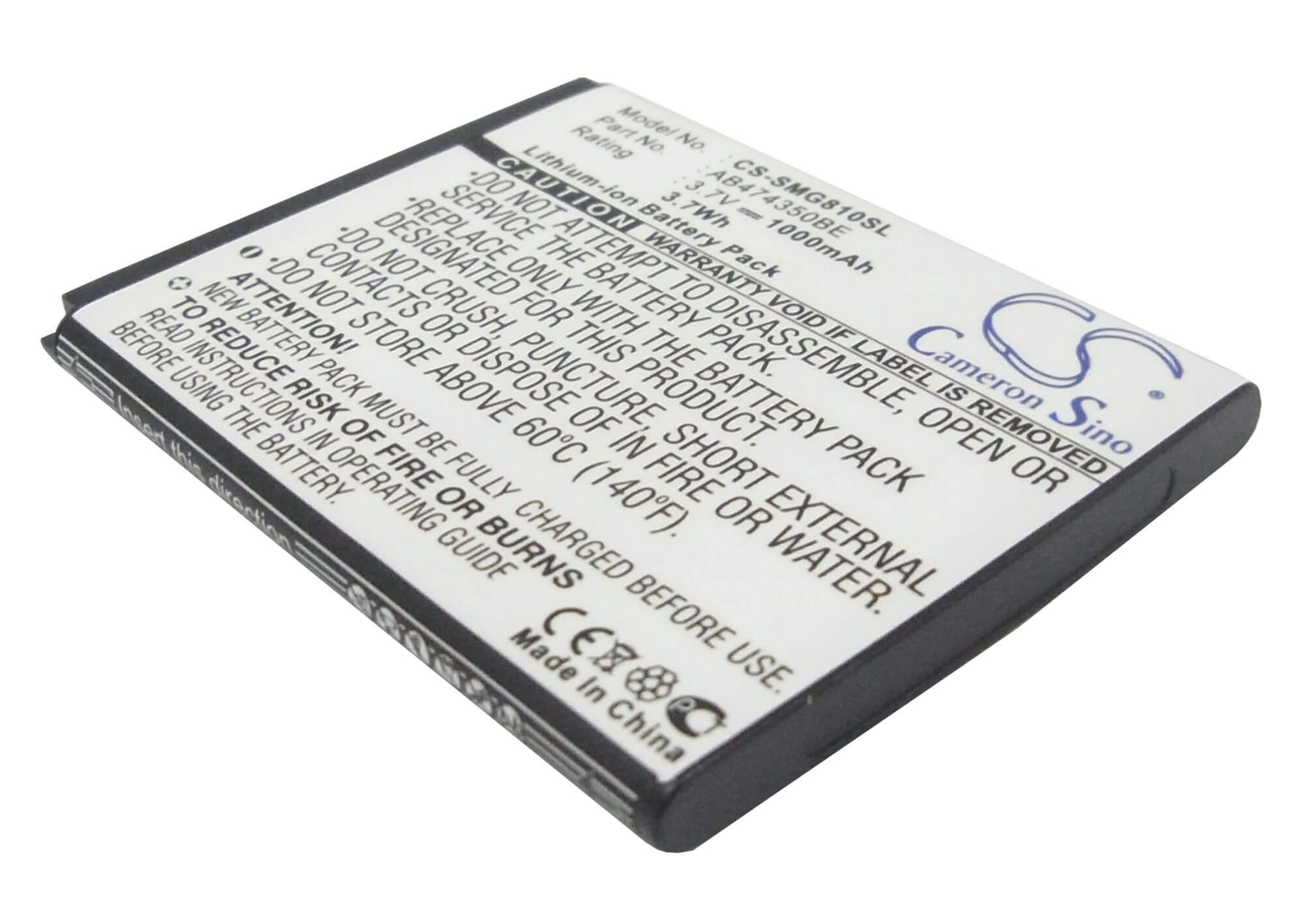 3.7V, 1000mAh, Li-ion Battery fits Samsung, B5722 Duos, Bt-b7732, 3.7Wh