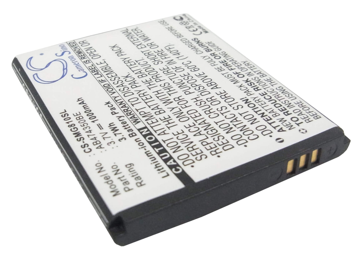 3.7V, 1000mAh, Li-ion Battery fits Samsung, B5722 Duos, Bt-b7732, 3.7Wh