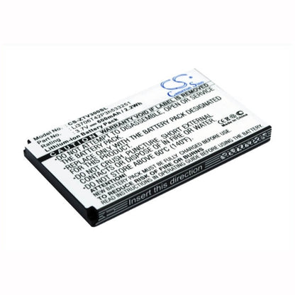 3.7V, 600mAh, Li-ion Battery fits Zte, V190, V260, 2.22Wh
