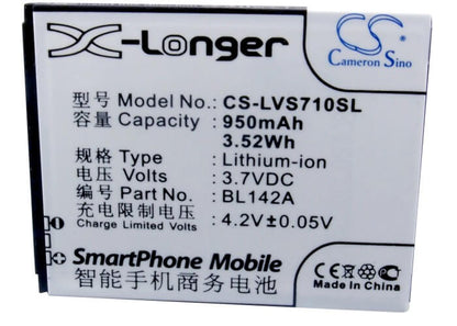 3.7V, 950mAh, Li-ion Battery fits Lenovo, I325, I325wg, 3.515Wh