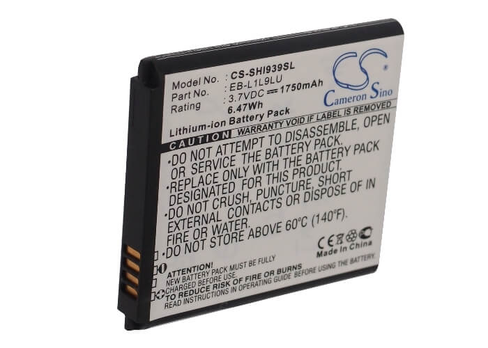 3.7V, 1750mAh, Li-ion Battery fits Samsung, Galaxy S3 Duos, Sch-i939d, 6.475Wh