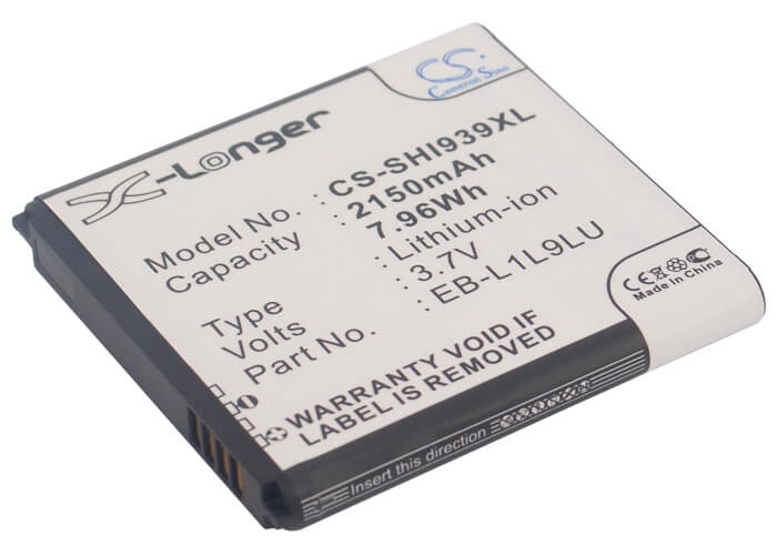 3.7V, 2150mAh, Li-ion Battery fits Samsung, Galaxy S3 Duos, Sch-i939d, 7.955Wh