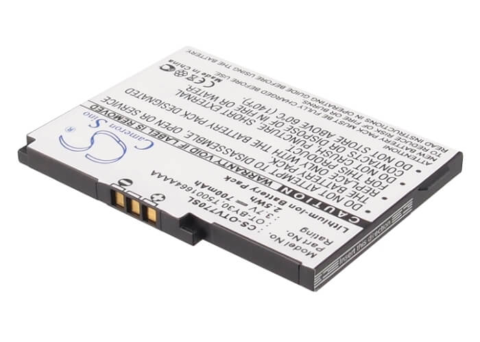 3.7V, 700mAh, Li-ion Battery fits Alcatel, One Touch V770, One Touch V770a, 2.59Wh