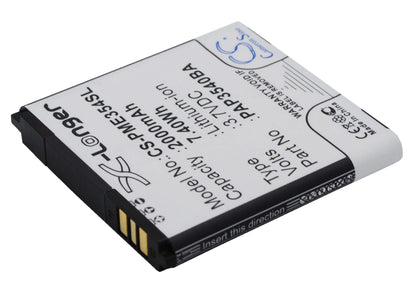 3.7V, 2000mAh, Li-ion Battery fits Prestigio, Multiphone 3540 Duo, 7.4Wh