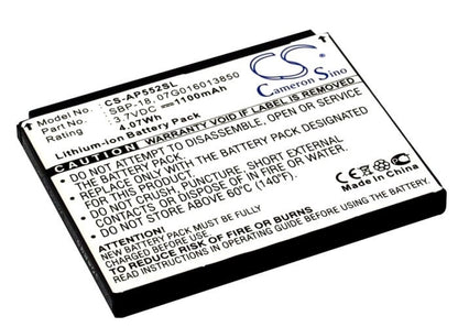 3.7V, 1100mAh, Li-ion Battery fits Asus, P552v, P552w, 4.07Wh