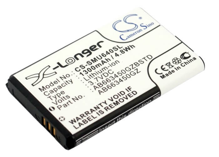 3.7V, 1300mAh, Li-ion Battery fits Verizon, Convoy 3, Sch-u680, 4.81Wh