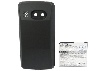 3.7V, 2400mAh, Li-ion Battery fits Htc, 7 Surround, Mondrian, 8.88Wh