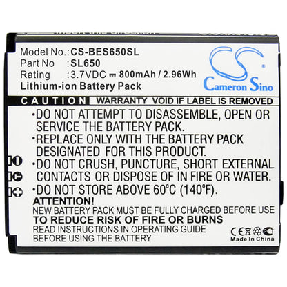 3.7V, 800mAh, Li-ion Battery fits Bea-fon, Sl650, 2.96Wh