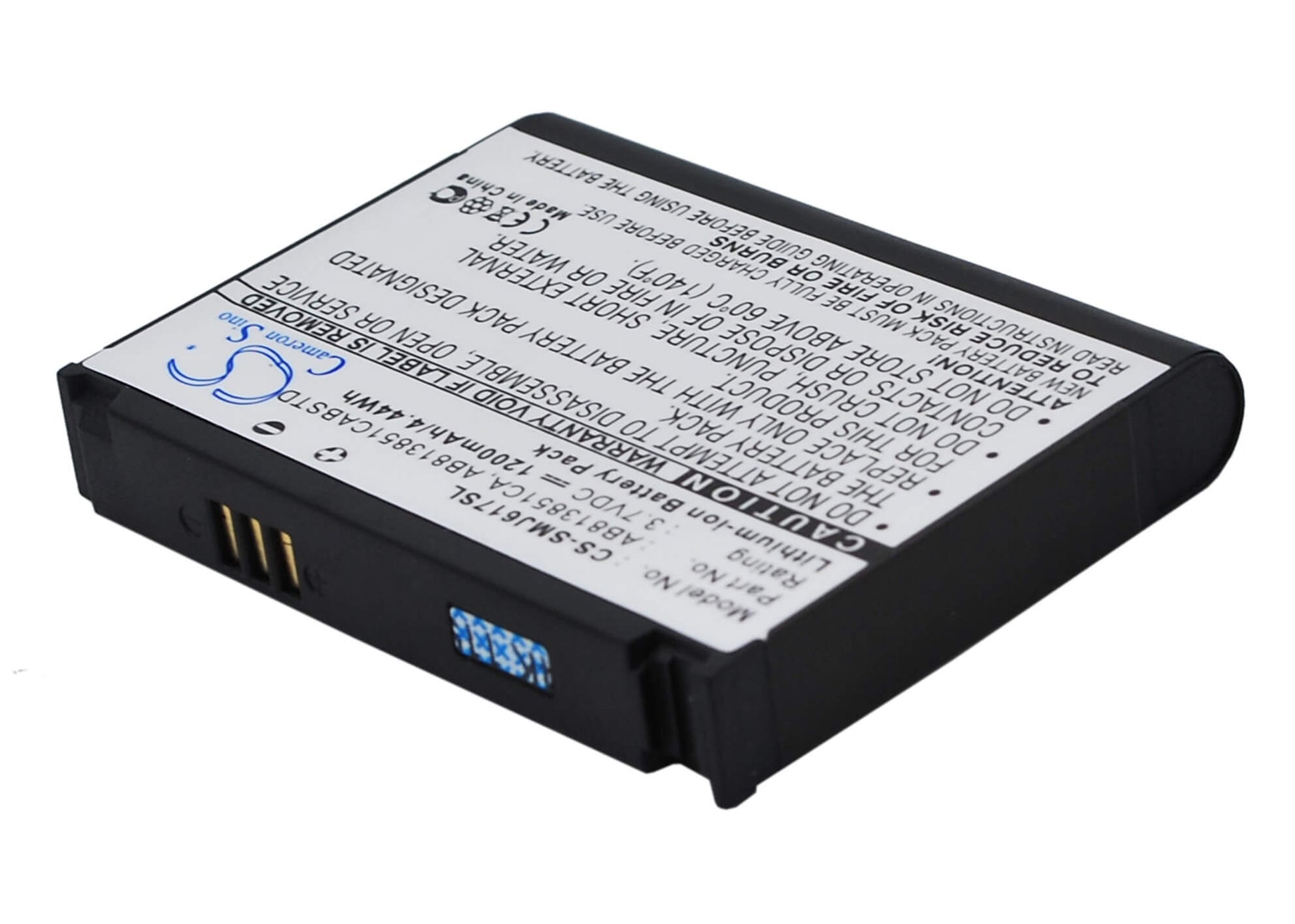 3.7V, 1200mAh, Li-ion Battery fits Samsung, Blackjack Ii, Dm-s105, 4.44Wh