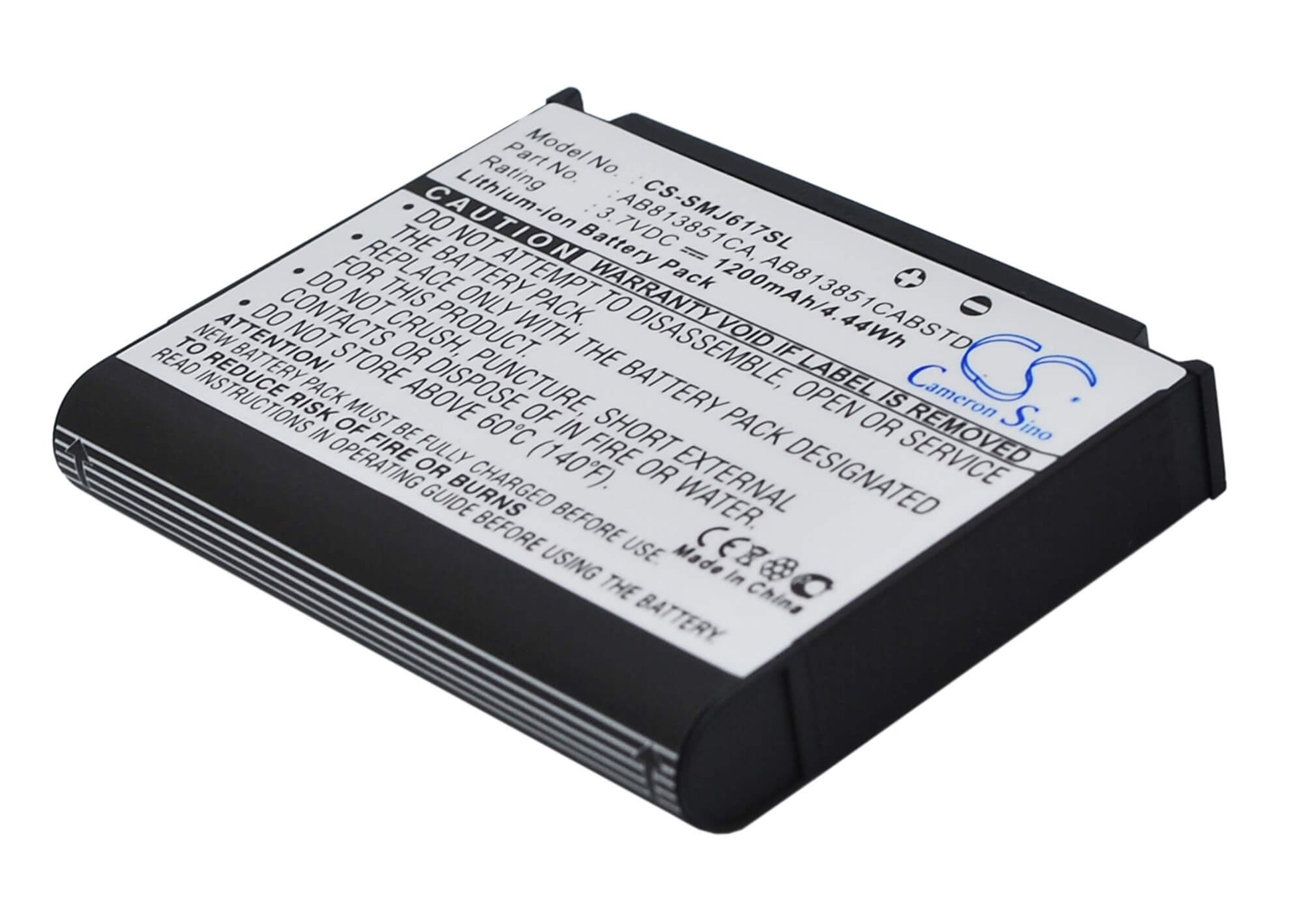 3.7V, 1200mAh, Li-ion Battery fits Samsung, Blackjack Ii, Dm-s105, 4.44Wh