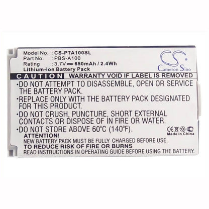 3.7V, 650mAh, Li-ion Battery fits Pantech, A100, 2.405Wh
