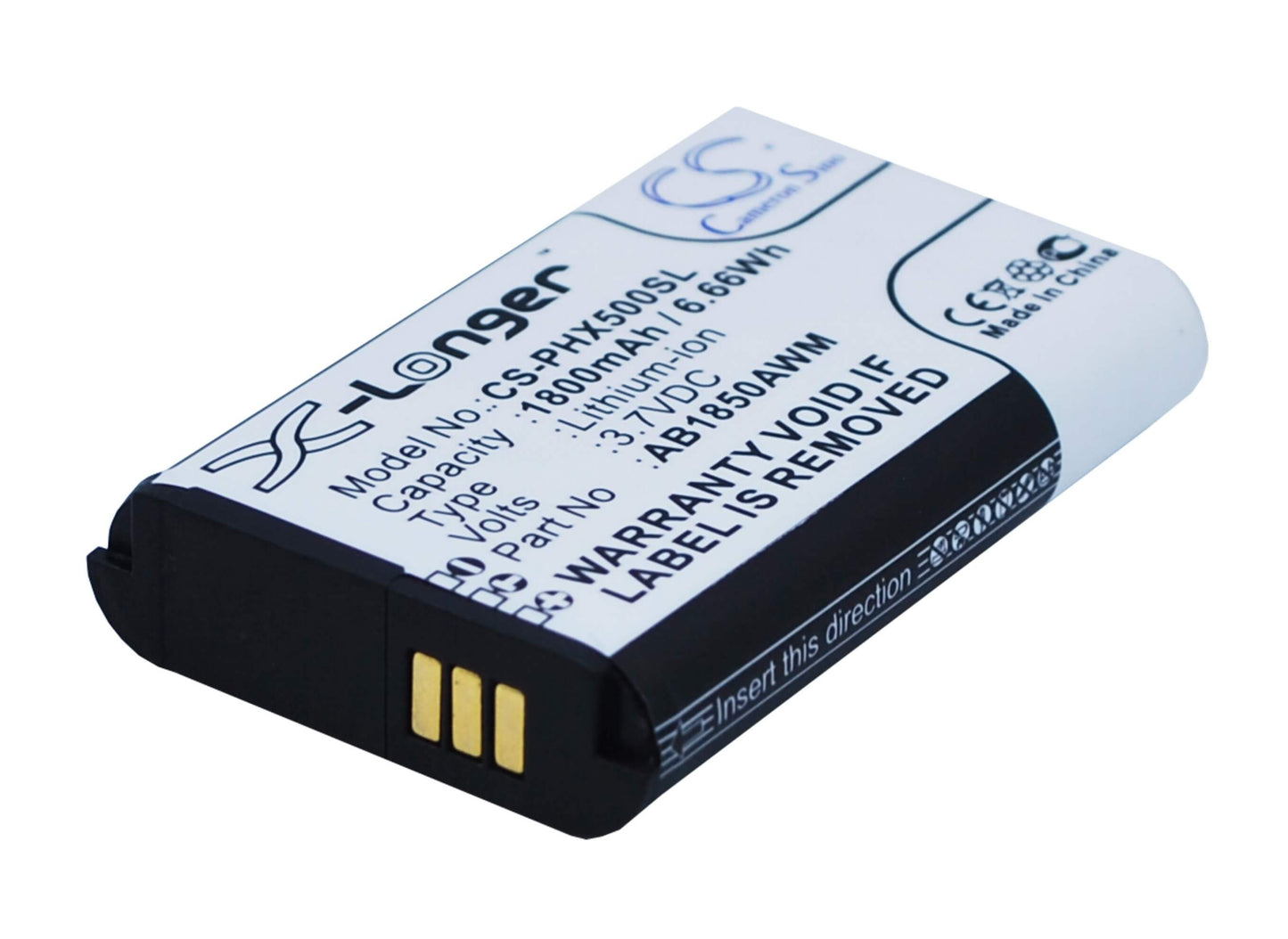 3.7V, 1800mAh, Li-ion Battery fits Philips, Ab1720awm, Ab1790awm, 6.66Wh