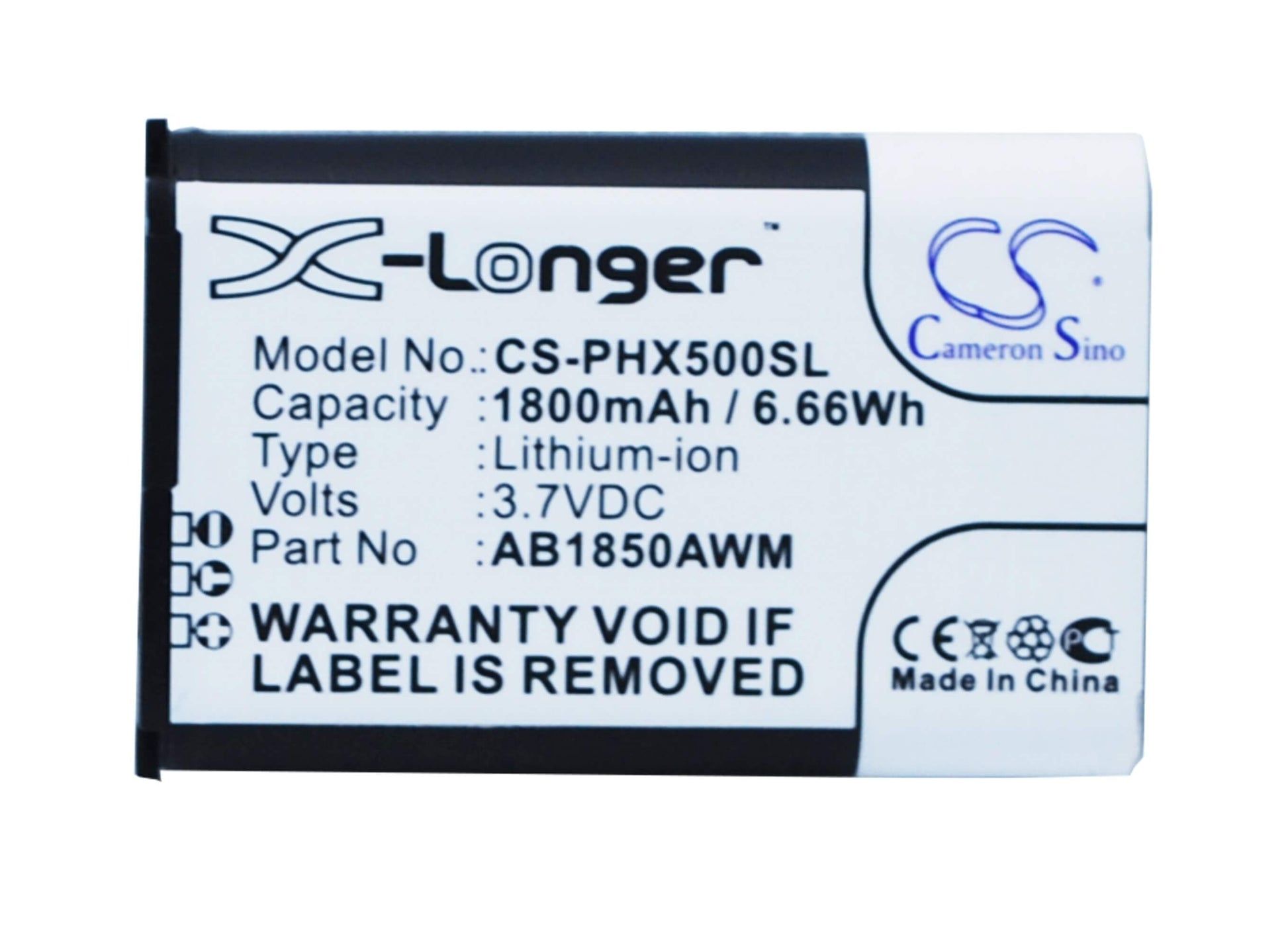 3.7V, 1800mAh, Li-ion Battery fits Philips, Ab1720awm, Ab1790awm, 6.66Wh