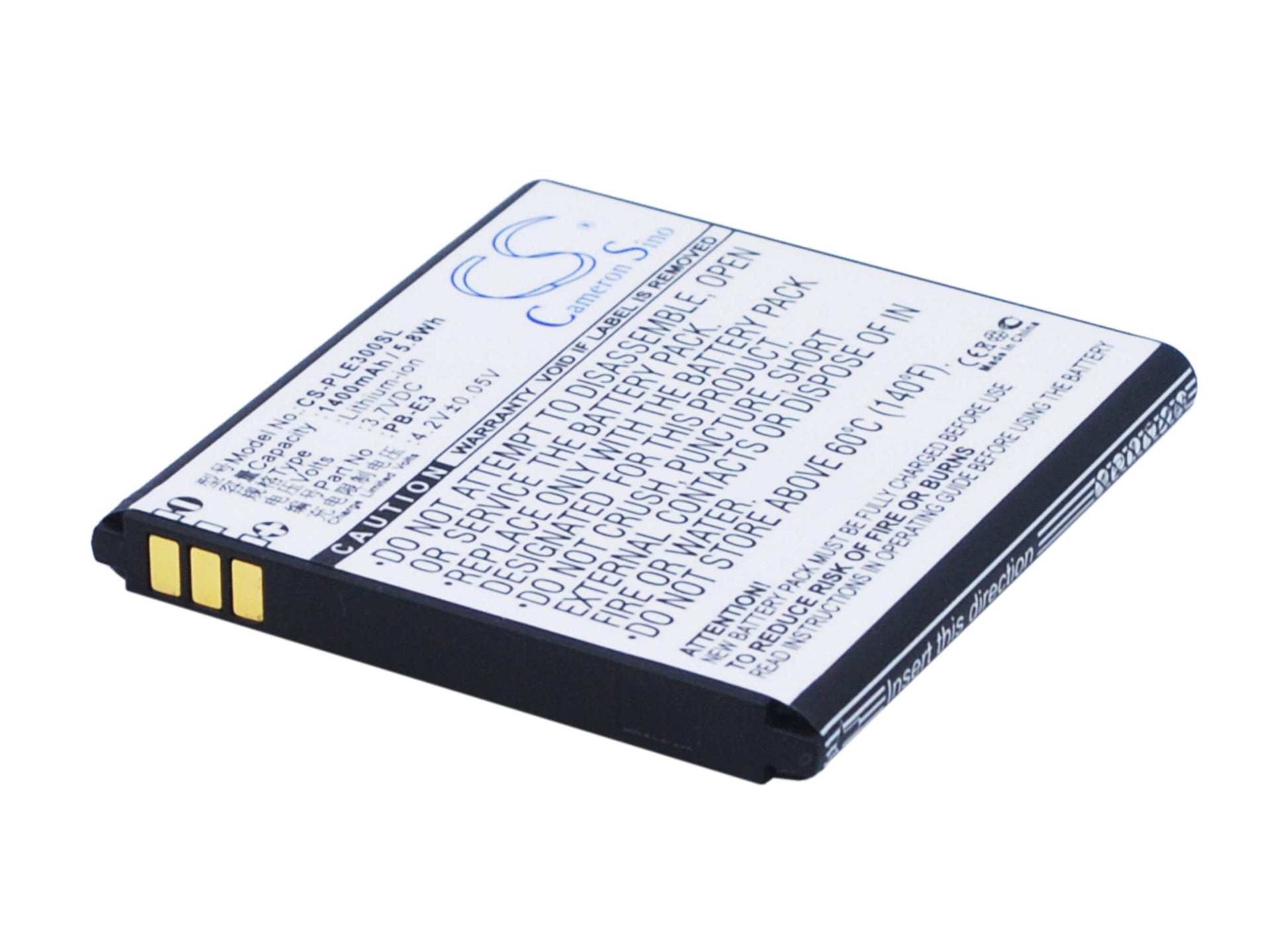 3.7V, 1400mAh, Li-ion Battery fits Pole, E3, 5.18Wh