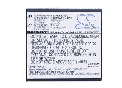 3.7V, 1400mAh, Li-ion Battery fits Pole, E3, 5.18Wh
