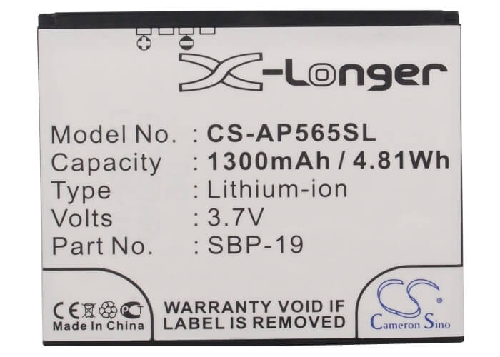 3.7V, 1300mAh, Li-ion Battery fits Asus, P565, 4.81Wh
